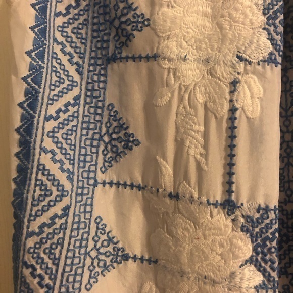 Johnny Was beautiful lightweight white and blue sleeveless blouse‎ size XS - Picture 9 of 16